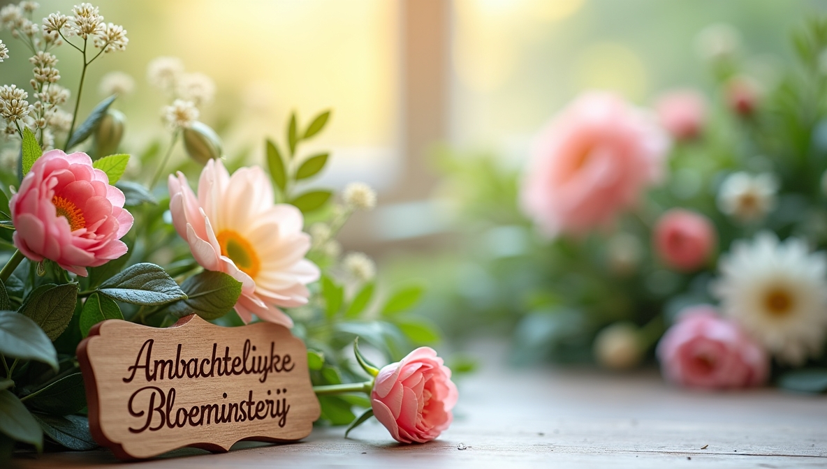 Florist bezig met het maken van een boeket